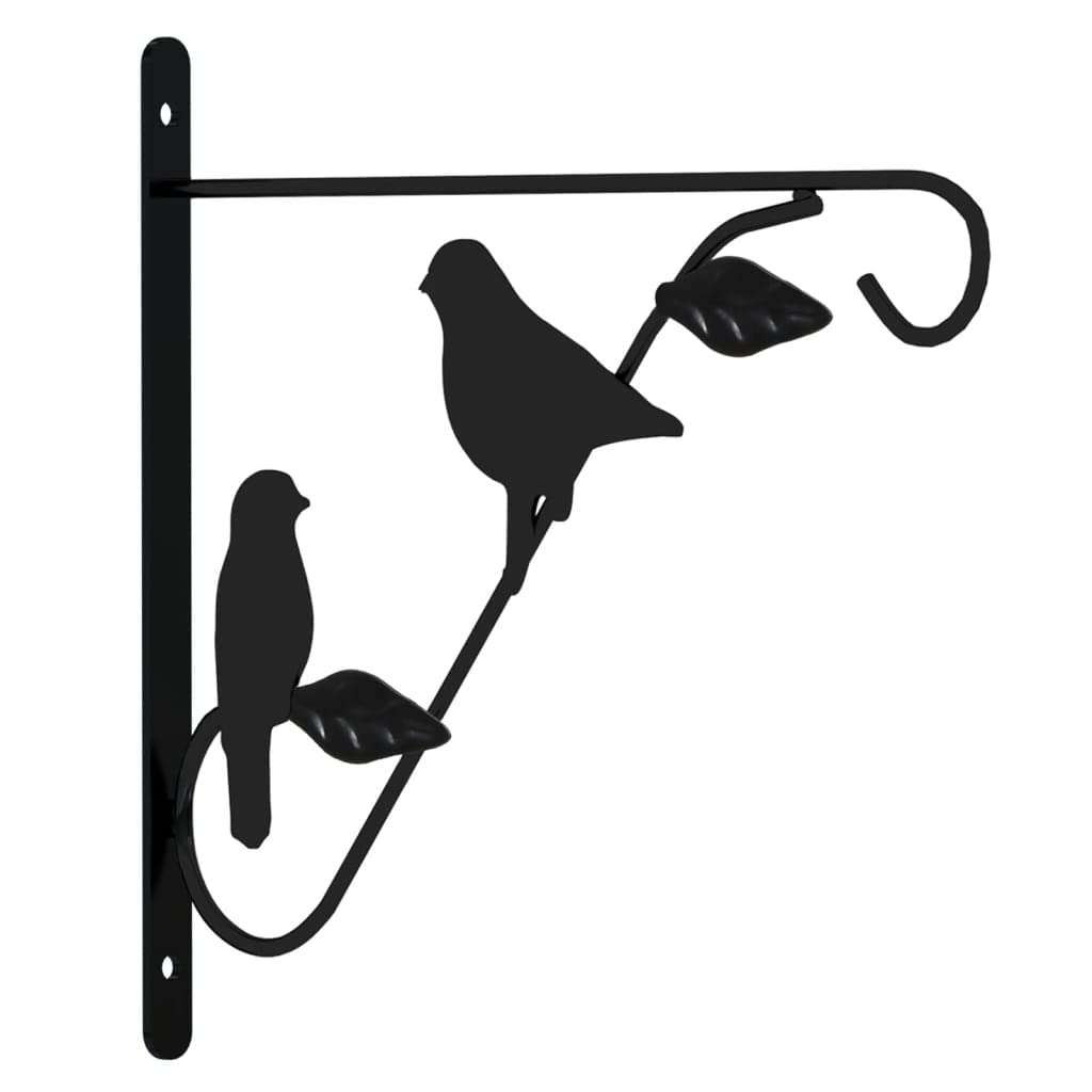 4er Set Blumenampel mit Wandhalterung Schwarz Stahl Hängetopf für Pflanzen Wanddeko Garten Balkon