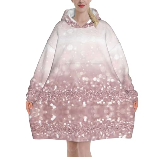 Pull-over en flanelle femme sweat couverture géant rose pailleté