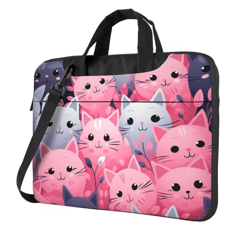 Mallette ordinateur étanche chat rose sacoche antichoc pc portable