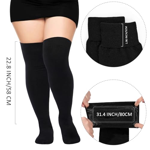 Cotton Plus Size Thigh High Socks2