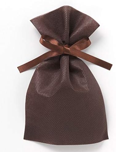 Amazon ソフトバッグベーシック 2穴リボン巾着袋 10枚 W310 H372 500 ラッピング用品 大 プレゼント ギフト ダークブラウン ギフトバッグ 袋 文房具 オフィス用品