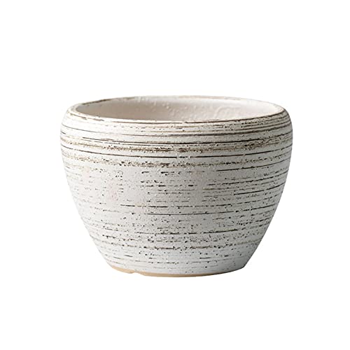 vhhhjhhkl Planter Large White Flower Pot Living Room Home Coffee Table Office Dining Room Decoration Flower Pot Striped Flower Pot 6 Choices Pots for Plants (Size : A) (E)