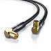 Produktbild Uplink - 10m 135dB HDTV Antennenkabel 75 Ohm 90° gewinkelt - Premium Koaxialkabel - Koax Stecker - DVB-T DVB-T2 Radio UKW DAB DAB - Vollmetallstecker - Abschirmmaß 135dB - 4-fach Schirmung
