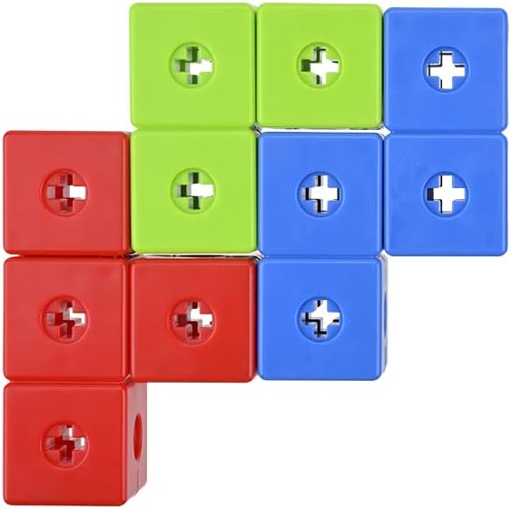 Miniatura 7 de Discovery Toys Rompecabezas 3D de bloques cúbicos | Rompecabezas de cubo de rompecabezas | Juguete Montessori sensorial juego mental | Juego de