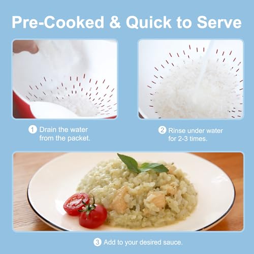 Hethstia Konjac Rice, 12 Packs Low Carb Shirataki Rice, Keto, Vegan, Gluten-Free, Sugar-Free, Low Calorie, 0 Fat, Ready-to-Eat Healthy Food & Holiday Gifts