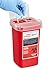 AdirMed Sharps Disposal Container with Flip Open Lid - Biohazard and Syringe Disposal Container - Ideal for Home, Clinic, Office, Barber Use with Flip-Open - (1 Quart, 6-Pack)
