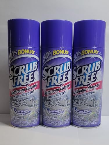 Scrub Free Bathroom Cleaner, Blue Velvet Scent, 12 oz Cans,