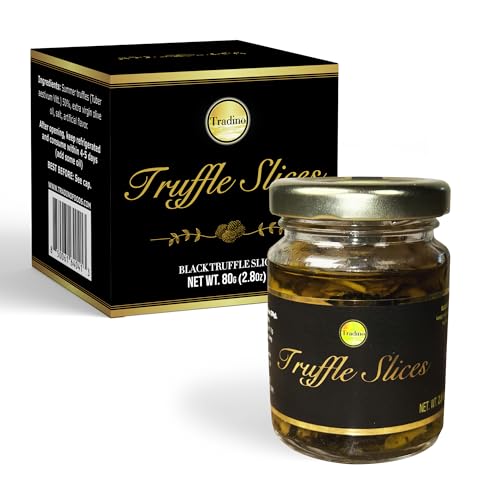 Tradino Premium Black Truffle Slices | Artisanal Italian Truffles | Fresh Black Truffle Carpaccio | Gourmet Appetizers, Pasta &amp; Fine Dining Enhancer | Perfect Father’s Day Gift for Food Lovers | 80g