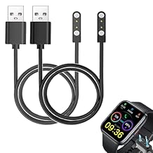 smart watch Cable Chargers ENOMIR Fitpolo Quican Tensky ID208 PLUS 1.8 and ENOMIR ID208BT, SKG V7 Pro 1.7 Smartwatch, 2-Pack, Black
