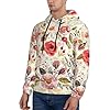 Xcyswbz Rustic Rose Flower Mens Hoodie Pullover,Hooded Sweatshirt,Long Sleeve Hoody Drawstring Casual Tops With Pockets Black #2