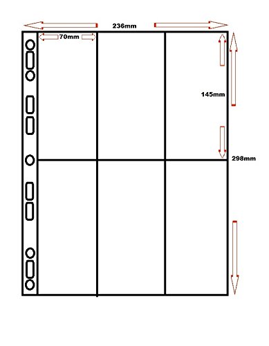 Cosmic/Multi-Master Medal Collectors Sleeves - 6 Pocket, 70mm x 143mm (100)