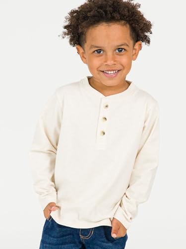RUGGEDBUTTS Baby/Toddler Boys Knit Long Sleeve Henley Tee3