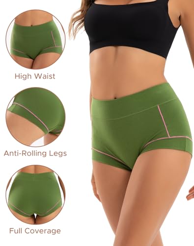 INNERSY Women's Cotton Boyshorts Underwear Soft Moisture Wicking Boxer Briefs 4-Pack2