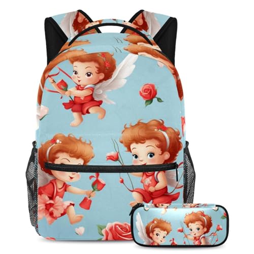 Sac à dos Merry Christmas avec trousse pour étudiants, cartables scolaires de jour