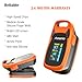 Fingertip Pulse Oximeter with Plethysmograph and Perfusion Index, include carrying case, Large OLED Digital Display Blood Oxygen Saturation Monitor Heart Rate Monitor (Color: Red-Orange)