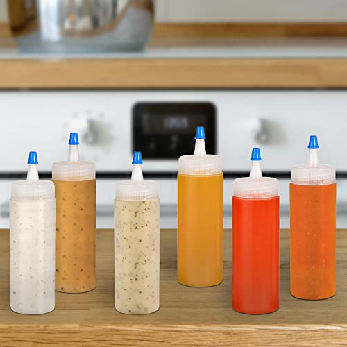 Fasmov Squeeze Bottle, 40 Pack 4-ounce Plastic Condiment Squeeze Squirt Bottles, Plastic Squeeze Bottles with Blue Tip Cap for Ketchup, Sauces, Salad Dressings, Crafts and More by Fasmov - Used condition - Image 6