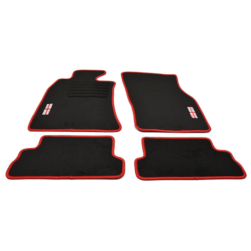 Velours Fußmatten Logo rot kompatibel mit Mini R57 Cabrio