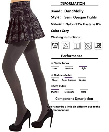 Dancmolly Women's Semi Opaque Tights Basic Control-Top Footed Hosiery (Dark Green, X-Large) #TOP4