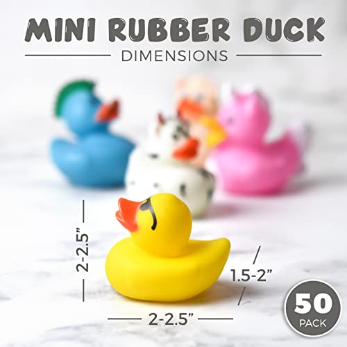 Rubber Ducks for Jeep Ducking 50 PCS Assorted Rubber Ducks for Duckies Games, Jeeps Ducking / Cruise Ships and Bath / Pool Play - Small 2 Inch Rubber Duck - Thumbnail 6