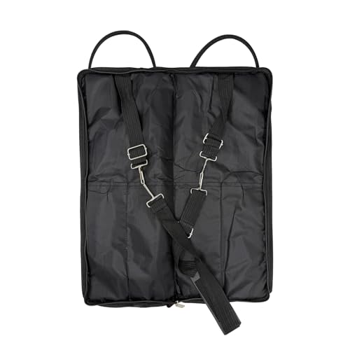 SoundSpire Drum Stick Bag Holder, Large Capacity with Inside Hook & Dual Carry (Handheld+Strap), Mallet Bag for Drummers, Gigs Travel Percussion (Black)