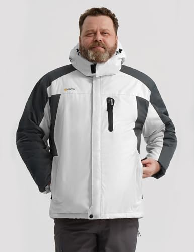 Image of GEMYSE Men's Ski Snow Jacket Warm Winter Waterproof Coat Snowboard Rain Jacket Hooded Windproof Windbreaker