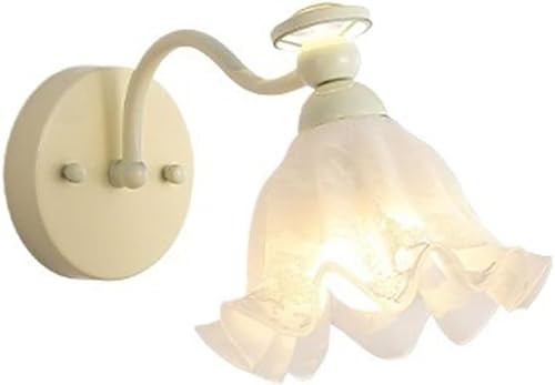 KBUUKYYXouy Flower Wall Sconce Light White Milk Glass Sconce Modern Wall Light Fixture Vintage Floral Wall Mounted Lamp Hallway Wall Lighting for Bedroom Living Room Bathroom Corridor Kitchen
