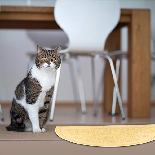 tapete semicircular em pvc para maca para gatos tapete higiênico para gatos e cães (bege)
