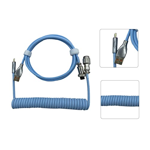 VINGVO Cabo de teclado enrolado, design de dois estágios, cabo retrátil portátil para teclado de jog