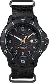 Timex Expedition Gallatin Solar Herren-Armbanduhr, 44 mm, mit schwarzem Nylon-Armband TW2U30300