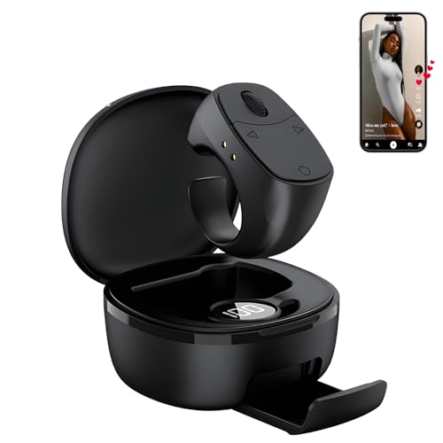 7JI Anillo de Desplazamiento Remoto, Controlador Bluetooth para Teléfonos Móviles, Girador de páginas Móvil para TikTok, Selfies, iOS, Android, Cámaras, Grabación de Vídeo, con Cargador