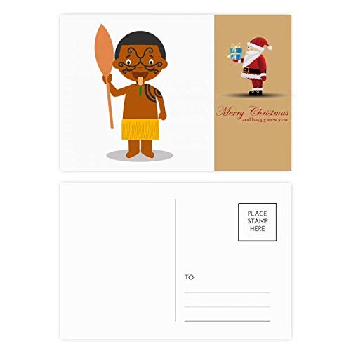 Cartes postales Cartoon Père Noël de Nouvelle-Zélande Quant Black, lot de 20