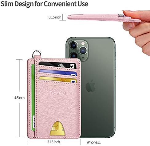 EcoVision Slim Minimalist Front Pocket Wallet, RFID Blocking Credit Card Holder Wallet with Detachable D-Shackle for Men Women — view 6