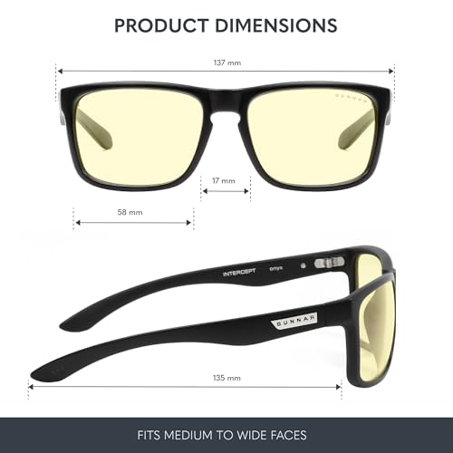 GUNNAR - Premium Reading Glasses - Blocks 65% Blue Light - Intercept, Onyx, Amber Lens, Pwr +1.0 by Gunnar - Image 2