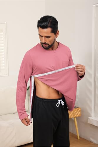 HORSSLE Post Shoulder Surgery Shirt, Comfy Wear After Surgery Shirts, Full Open Side Snap Chemo & Dialysis