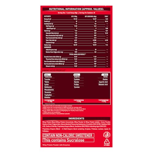 Image of MuscleBlaze Whey Energy (Chocolate, 1kg / 2.2lbs) | 24g Protein, 100% Whey Protein Blend, Added Digestive Enzymes