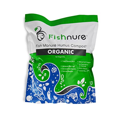 Fishnure 8 Pound Odorless Organic Humus Compost Fish Manure Fertilizer - Omri Listed - With Living Microbes For Potted Plants, Indoor Plants, Herb Gardens , Vegetable Gardens, Flower And Fruits #TOP7