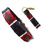 Carlos Diaz Echtes Leder gewachstes Premium-Polo-Hundehalsband mit Stickerei M