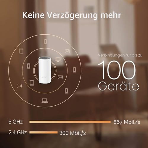 TP-Link Deco M4 Mesh WLAN Set (2er Pack), AC1200 Dual Band Router & Repeater, 2X Gigabit Ports für Jede Einheit, empfohlen für Häuser mit 2-3 Schlafzimmern, Umfassender Jugendschutz