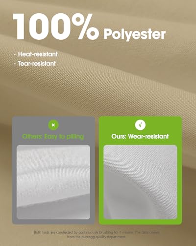 Image of Pureegg Polyester Tablecloth 60 inch x 84 inch Reusable & Washable Beige | Durable, RectangleTable Cloth , for Outdoor Party, Picnic, Wedding, Banquet, Birthday