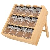 OSALADI Estante para Especias de Cocina Estructura de Múltiples Capas, Soporte de Almacenamiento Grande para Botellas de Condimento y Frascos de Vidrio y Madera