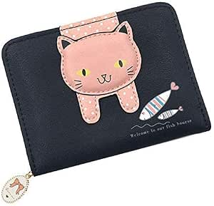 Cute Cat Wallet For Girls & Women – PU Leather Clutch Purse With Card Slots, Coin Pocket