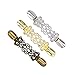 Produktbild Fenical Pullover Clips Strass Blumen Spitze Design Cardigan Kragen Clip für Frauen Mädchen 3 Stück (Golden, Silber und Bronze)