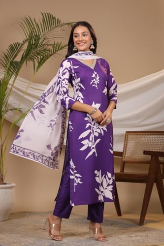 Image of ANNI DESIGNER Women Cotton Blend Kurta Pant With Dupatta