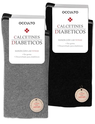 Occulto Calcetines Diabeticos para Mujer 10 pares (modello: Julia) mezcla gris 35-38