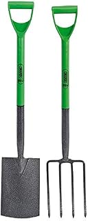 Draper 16566 Easy Find Carbon Steel Garden Fork and Spade Set, 1cm x 1cm x 1cm, Green