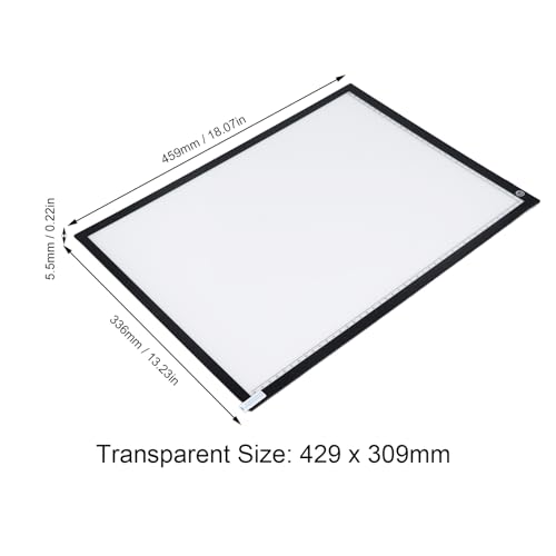 Caja de luz LED A3 Aolidsive con brillo regulable continuo en material acrílico y USB 7