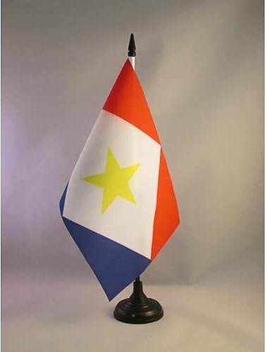Miniatura 18 de Bandera de mesa Colombia 5'' x 8'' - Bandera de escritorio colombiana 8.3 x 5.5 in - Barra y base de plástico negro - AZ FLAG