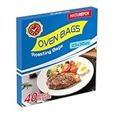 40 PCS Oven Roasting Bags with Ties — 38 x 25cm Heat-Resistant Cooking Bags for Chicken Turkey Meat Fish — Multipurpose Food Safe Oven Bags for Baking Steaming Roasting Grilling Meal Prep