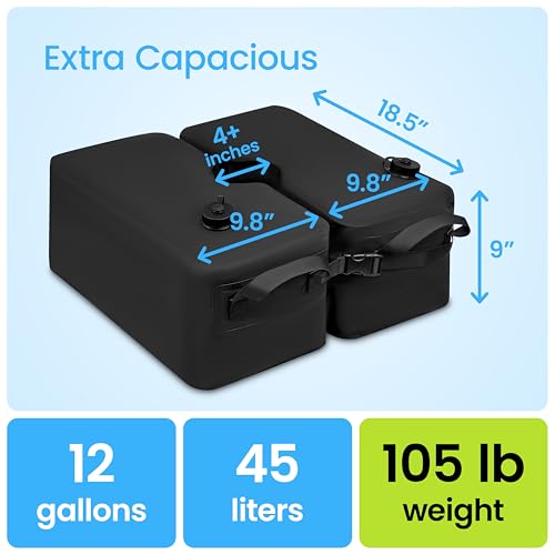 Rhino BaseMate Detachable Square Umbrella Base Weight Water Bag, Black | 30L, 70Lb Water-Filled Bag for Umbrella Stand Cantilever Base by Rhino BaseMate - Used condition - Image 6