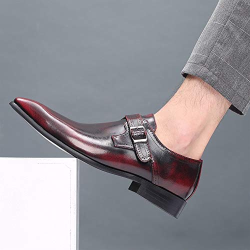 Formal Dress Shoes for Men Slip On Monk Strap Patent Leather PU Leather Low Top Rubber Sole Resistant Non Slip Anti-Slip Casual4